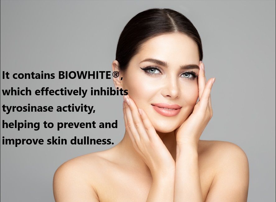 Het bevat Biowhite, dat de tyrosinase-activiteit effectief remt, wat helpt om een doffe huid te voorkomen en te verbeteren.